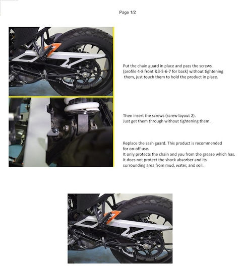 C-Racer Motorrad-Kettenschutz KTM 390 Abenteuer Schwarz