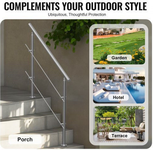 Vevor Handrails 47.2" Outdoor Steps 2 Crosses Porch Deck Bxgslzfs120cw8ddjv0