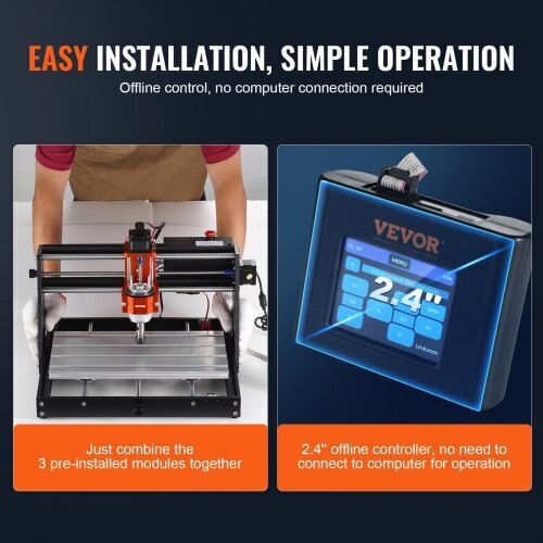 Vevor CNC Router Machine 300x200x72mm 120w 3 Axes Grbl 1200rpm Offline Controller Wood Acrylic MDF PVC Plastic Foam Skdkj3020cmurz4twv2