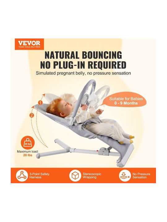 Vevor Χειροκίνητο Relax Μωρού Γκρι για Παιδί έως 9kg