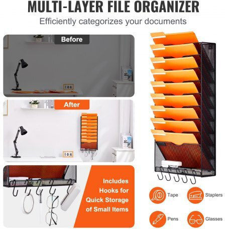 Vevor Wandregal Mesh 1 Stück 10 Fächer Büro Schule Wjbgjhswjsws0oid1v0
