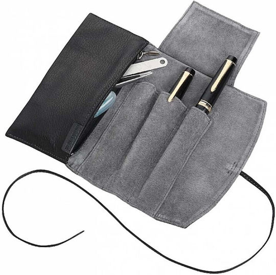 Pilot Pensemble Leather Pen Case for 3 Pens Zipper Case Black Psrf3-01-b-e 3131910441717