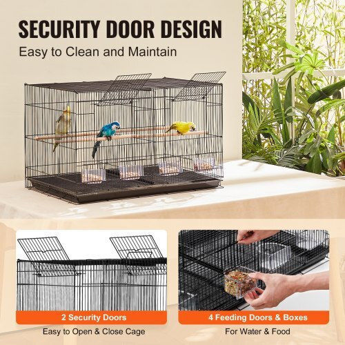 Vevor Bird Cage 76x46.5x46.5cm. Black