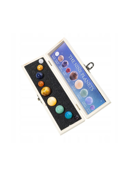 Mineralien des Sonnensystems Steine in einer Holzbox Geschenk 9 Planeten