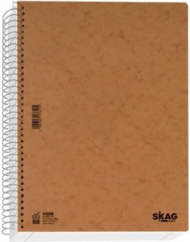 Τετράδιο Skag Basic Σπιραλ Ριγέ 21x30cm 5 Θεμάτων Καφέ 276139