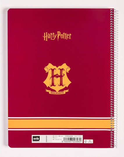 Harry Potter Σπιράλ Τετράδιο Ριγέ Α4 Gryffindor Μπορντό