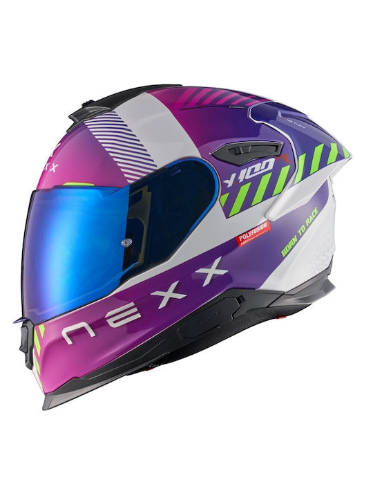 Nexx Y.100R Fade Purple / White Motorradhelm Volles Gesicht DOT / ECE 22.06 1575gr mit Pinlock