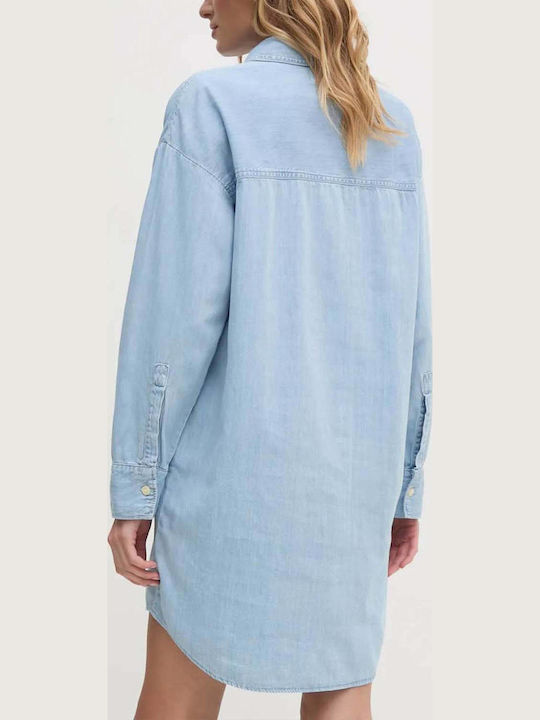Mini Shirt Dress Denim Medium