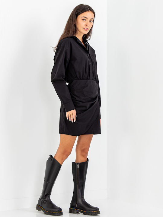 Rochie de Seara Mini Wrap-Around Neagra