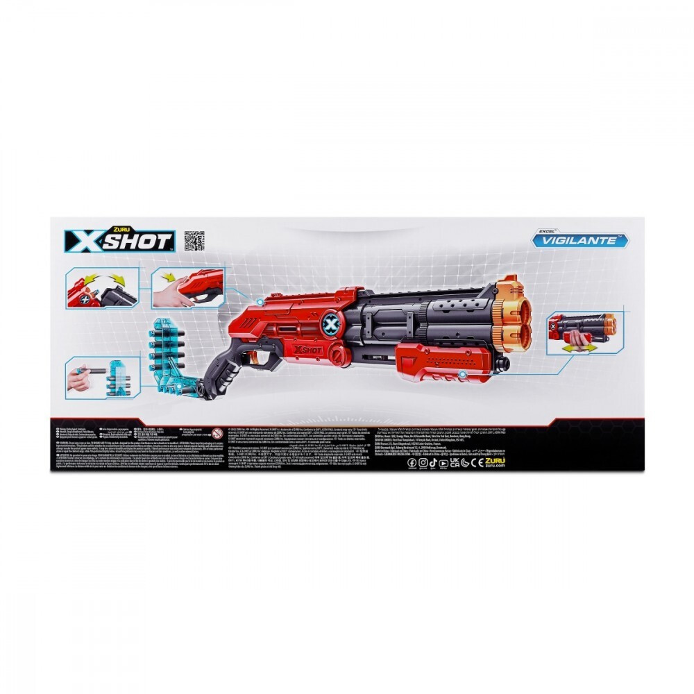 Zuru X-Shot Excel Vigilante Pistol pentru copii 36437 Kόκκινο