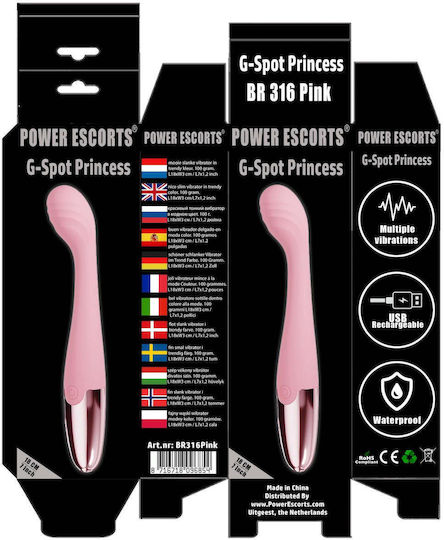 Power Escorts Розова G-точка Принцеса 18 см 7 инча Силиконов G-точка Вибратор