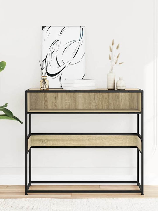 Console Table Wood & Metal Coffee L90xW35xH80cm