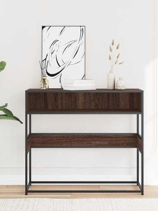 Console Table Wood & Metal Coffee L90xW35xH80cm