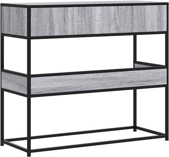 Console Table Wood & Metal Sonoma Grey L90xW35xH80cm