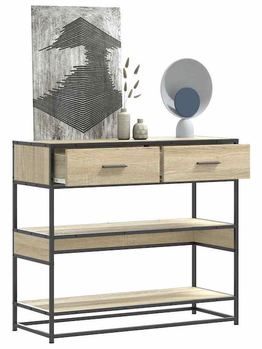 Console Table Wood & Metal Coffee L90xW35xH80cm