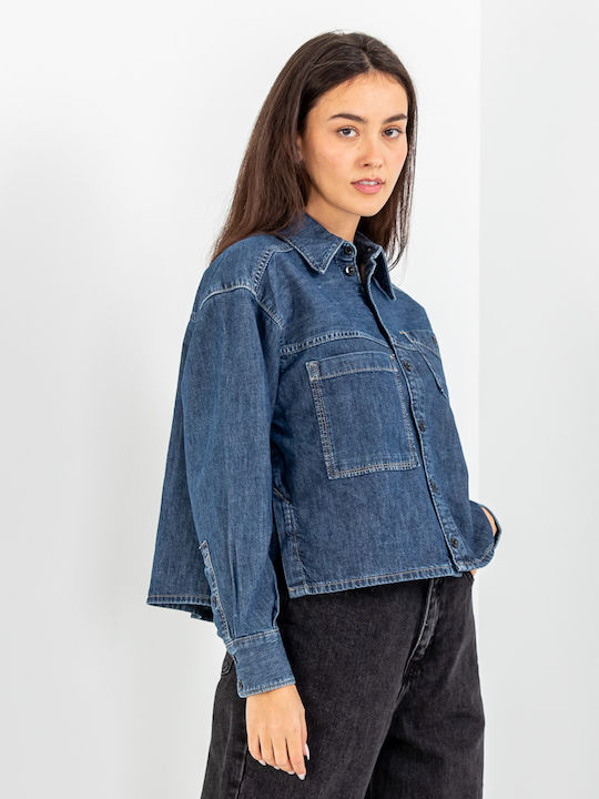 Langärmelig Damen Hemd Gray