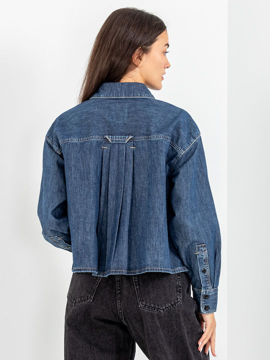 Langärmelig Damen Hemd Gray