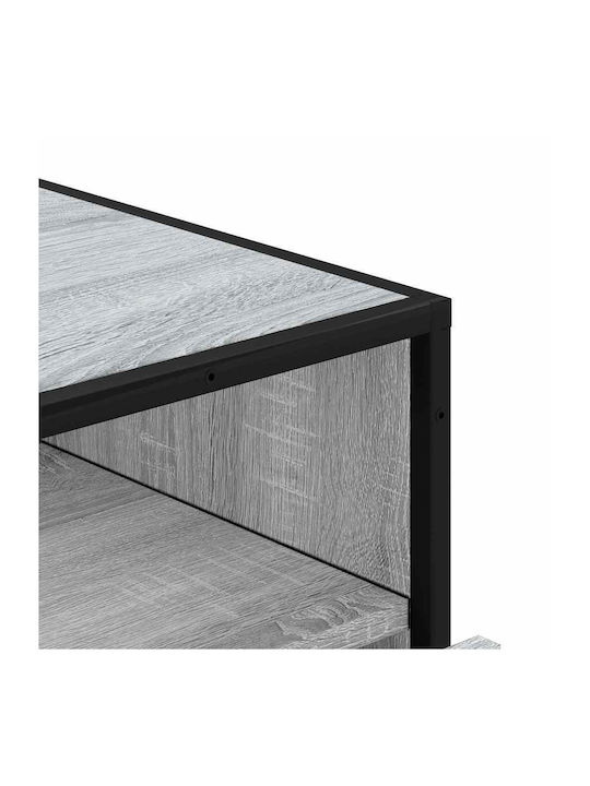 Wooden & Metallic Chest of Drawers Grey Sonoma 70x41x70cm