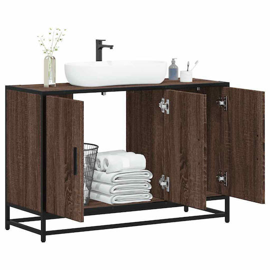 vidaXL Πάγκος χωρίς Νιπτήρα Μ90xΒ33xΥ60cm Καφέ Δρυς