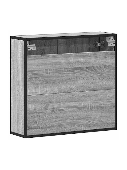 vidaXL Oglindă de Baie cu Dulap 65x20cm Gri