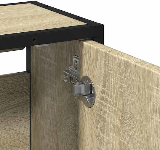 vidaXL Badezimmerspiegel aus Metall mit Schrank 65x20cm Braun