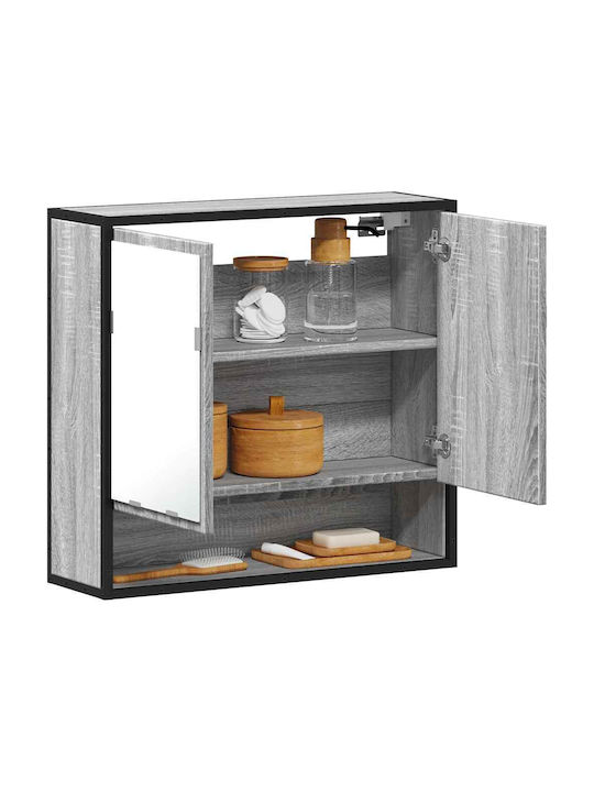 vidaXL Oglindă de Baie cu Dulap 65x20cm Gri
