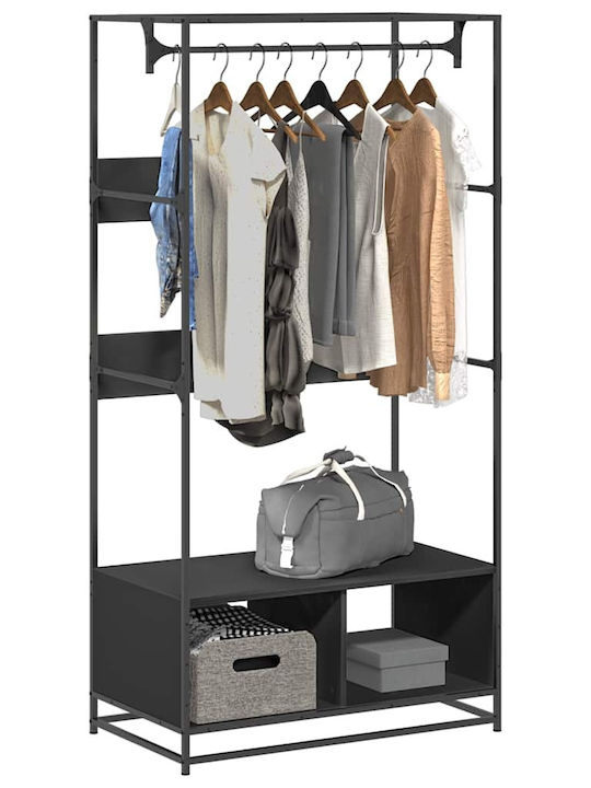 vidaXL Floor Garment Rack made of Wood Black 90x50x180cm