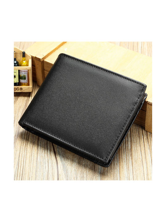 Leather Men's Wallet Classic with RFID Black