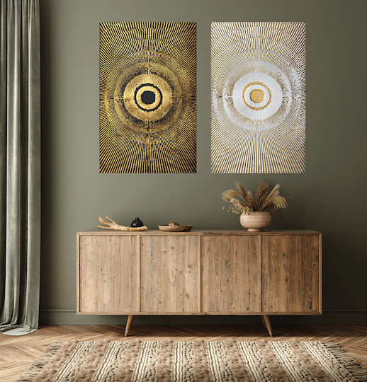 Δίπτυχος Πίνακας Καμβά Ακτίνες Knv1631 65cm X 95cm