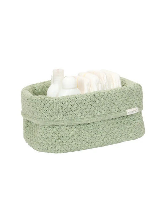 Little Dutch Καλαθάκι Αλλαξιέρας Πλεκτό Pure Sage 25x15cm