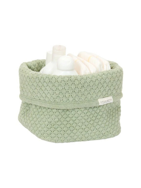 Little Dutch Changing Basket Knitted Pure Sage 15x15cm