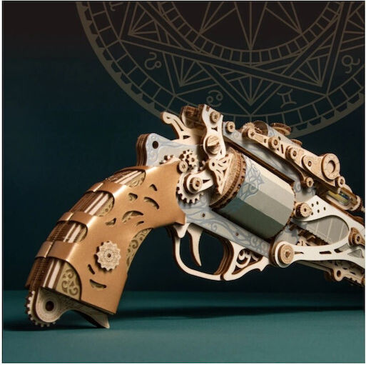 Classic Golden Revolver Hc Wood Puzzle 3D 176pcs