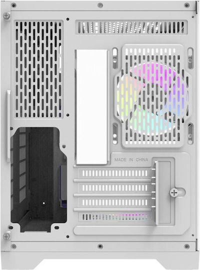 Darkflash FT350 Gaming Mini Tower Computer Case with Side Window and RGB Lighting White