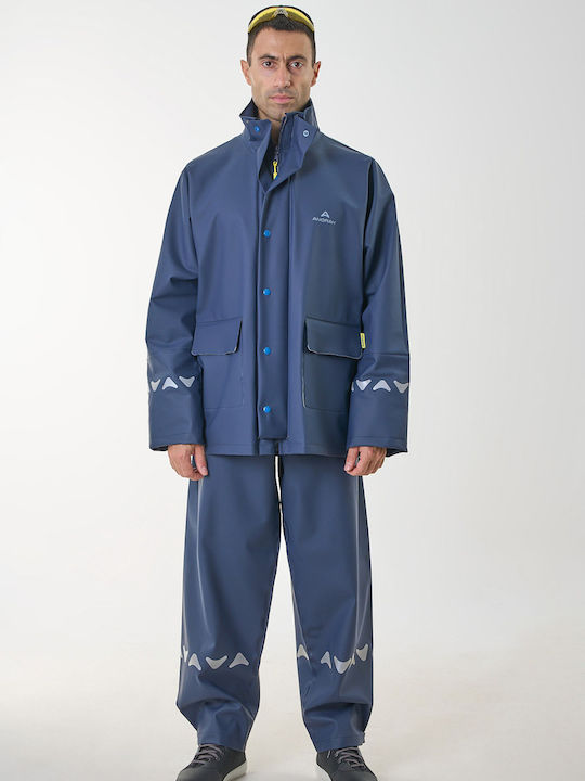 Anorak Κουστούμι Αδιάβροχο Ανακλαστικό Streetr Long Μπλέ