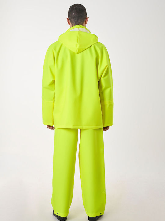 Anorak Waterproof Suit Avenue Long Fluorescent Yellow