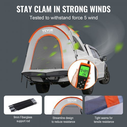 Vevor Camping Tent Igloo Car Grey with Double Cloth 3 Seasons for 3 People 200x165x170cm