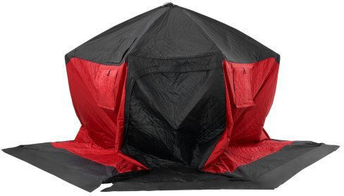 Vevor Σκηνή Ψαρέματος Pop Up Κόκκινη για 8 Άτομα 330x330x200εκ. Σκηνή Ψαρέματος