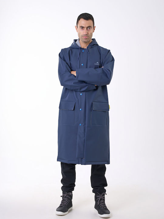 Trench impermeabil Anorak Strutter Flex X-long Albastru