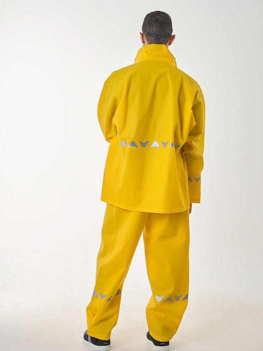 Anorak Κουστούμι Αδιάβροχο Ανακλαστικό Streetr Long Κίτρινο