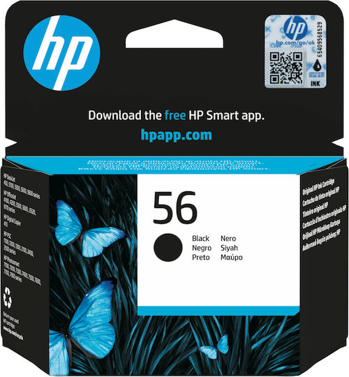 HP 56 Γνήσιο Μελάνι Εκτυπωτή InkJet Μαύρο (C6656AE)