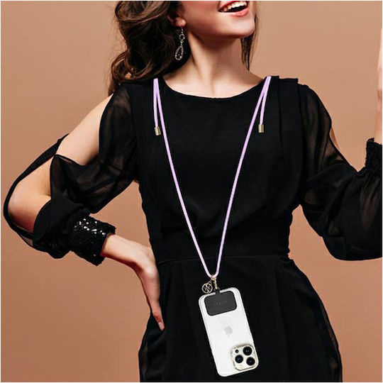 Guess Lila Strap Metal Charm Neck Strap for Mobile Phones Lilac