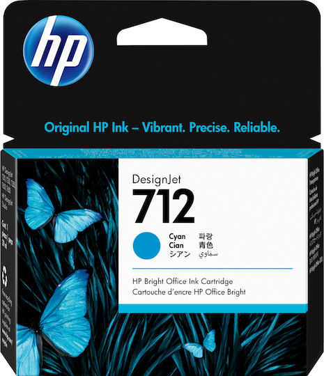 HP 712 Original InkJet Printer Ink Cyan (3ED67A)