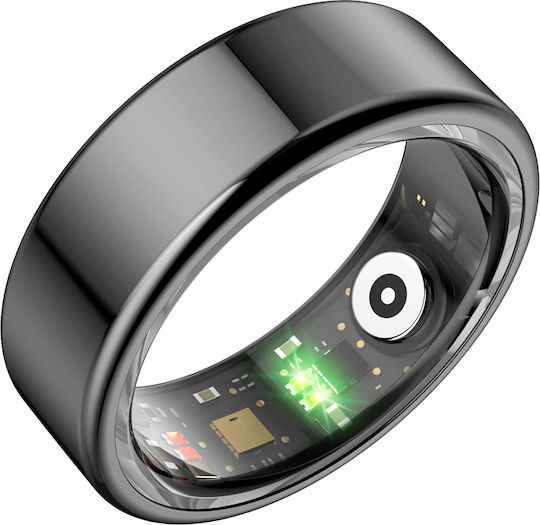 Maxlife MXSR-100 Smart Ring 21.4mm Αδιάβροχο με Παλμογράφο Μαύρο