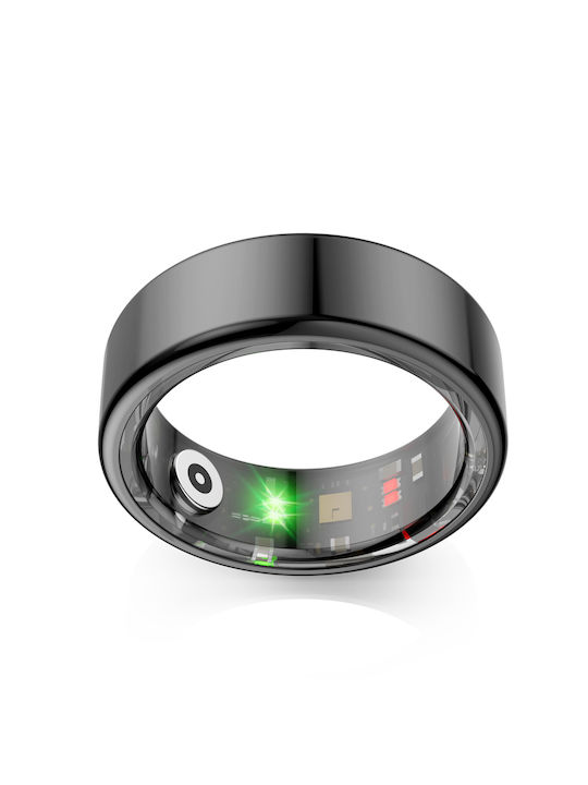 Maxlife MXSR-100 Smart Ring 18.3mm Αδιάβροχο με Παλμογράφο Μαύρο