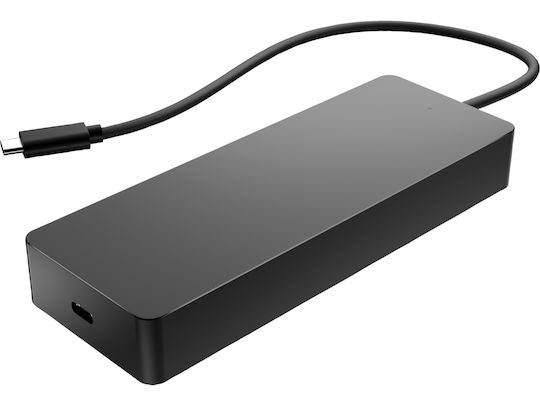 HP USB-C Docking Station με HDMI/DisplayPort 4K PD Ethernet και σύνδεση 2 Οθονών Μαύρο (50H55UT)