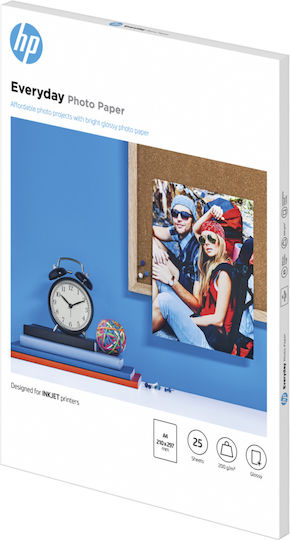 HP Εveryday Φωτογραφικό Χαρτί Gloss A4 (21x30) για Εκτυπωτές Inkjet 25 Φύλλα