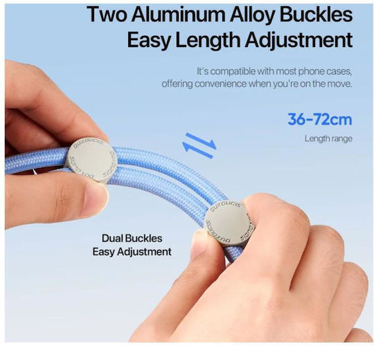 Dux Ducis Neck Strap for Mobile Phones Light Blue
