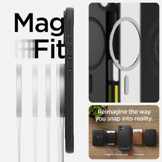 Spigen Rugged Armor Magfit Umschlag Rückseite Kunststoff 0.3mm Matte Black (iPhone 16 Plus)