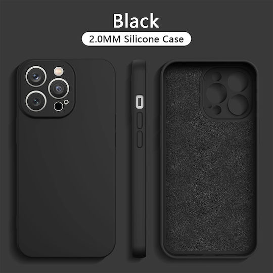 Redmi Back Cover Silicon / Tempered Glass 2mm Negru (Redmi A2)