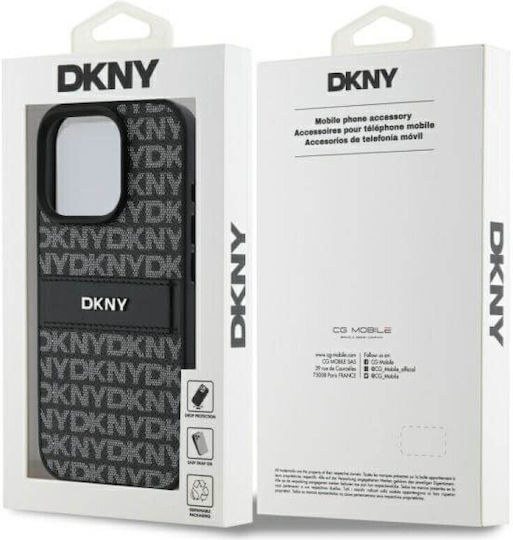 DKNY Pattern Umschlag Rückseite Metallisch Schwarz (iPhone 17 Pro Max / iPhone 17 Pro / iPhone 16 Pro Max)